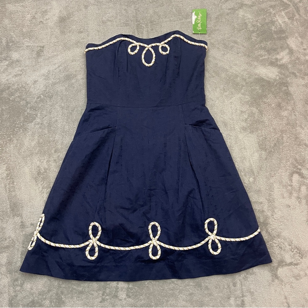 Lilly Pulitzer Navy Blue Anchor Nautical dress size 6 women’s